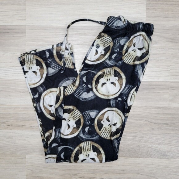 MARVEL Mens Black Fleece Punisher Pajama Pants Size Small - Picture 1 of 5